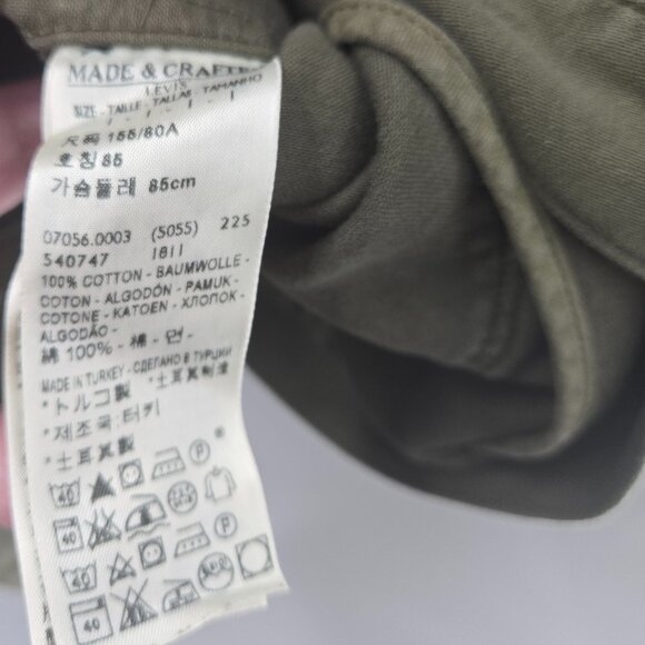 Levi's Made and Crafted Olive Green 100% Cotton Made in Turkey Utility Jacket 1 - Picture 14 of 14